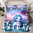 thumbnail image 2 of Manfei Cartoon Unicorn Bed Sheets Twin, Dreamy Animal Twin Sheet Sets, Rustic Floral Bedding Sets Twin Size, Microfiber Bedroom Decoration, 3pcs, 2 of 7