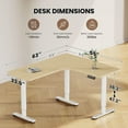 thumbnail image 2 of Flycity Electric L Shaped Standing Desk Adjustable Height, 63" x 55" Corner Stand Up Table, Home Office Desk, Dual Motor Sit Stand Desk, Computer Desk with 3 Memory Preset & Lock, Maple, 2 of 16