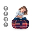 thumbnail image 2 of Plaid Storage Toy Bag Chair, Traditional Pattern from Scotland Vivid and Geometric Cultural Design Abstract Look, Stuffed Animal Organizer Washable Bag, Large Size, Multicolor, by Ambesonne, 2 of 3
