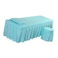 thumbnail image 4 of pitrice Soft Beauty Massage Bed Sheet With Pillowcase and Stool Cover Blue, 4 of 9