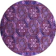 thumbnail image 1 of Ahgly Company Indoor Round Oriental Purple Industrial Area Rugs, 4' Round, 1 of 4
