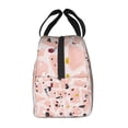 thumbnail image 5 of ZICANCN Insulated Lunch Bag for Women Men, Terrazzo Seamless Coral Pink Reusable Cute Lunch Bags for Picnic School Work Office, 5 of 8