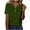 Army Green, variant on Ltctricy T Shirts for Women Soft Casual Short Sleeve V Neck Quarter Button Solid Color Tunic Tops Loose Tee Blouses