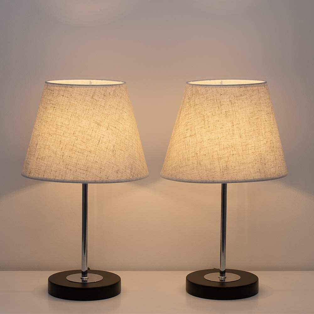 2 silver lamps