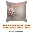 thumbnail image 4 of HUGNEO 16x16 Inch Pink Gray Luxury Flower Feather Pillow Cover, Elegant Floral Decorative Cushion Case for Sofa Bedroom, No Insert, 4 of 8