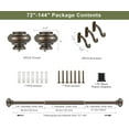 thumbnail image 5 of 72-144 Inches Curtain Rods for Window, Vimayta 1 Inch Diameter Drapery Rod with Resin Finials, Ideal Adjustable Heavy Duty Single Curtains Rod for Bedroom, Living Room Decoration, Dark Bronze, 5 of 10