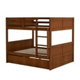 thumbnail image 4 of Bellemave Full Over Full Bunk Bed with Twin Trundle, Platform Wood Captain's Bed with Ladder & Full Length Guardrails, Can be Convertible to 2 Full Beds, Three Beds for Teens, Adults, Walnut, 4 of 9