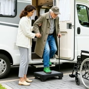 SOYO Heavy Duty Mobility One Step Stool, Indoor/Outdoor Non-Slip Step Platform Assistive Devices for Adults and Elderly, Portable Standing Supports for Cars, Bed, Door, Stair or Bathroom, Black-Gray