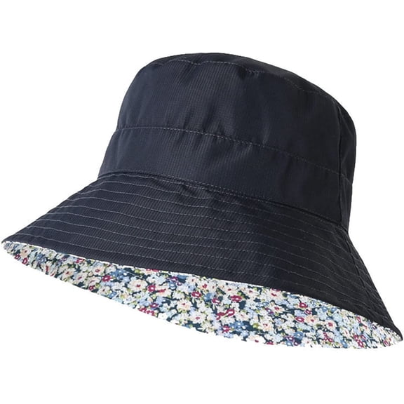 CoCopeaunts Summer Casual Bucket Hat for Women Wide Brim Outdoor Travel Sunscreen Fisherman Hat Ladies Floral Cotton Sun Cap