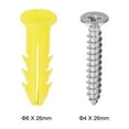 thumbnail image 2 of Unique Bargains 6X26mm Plastic Expansion Pipe Column Concrete Drywall Anchor Wall Plug Frame Fixings Tube with Screws Yellow 25 pcs, 2 of 4
