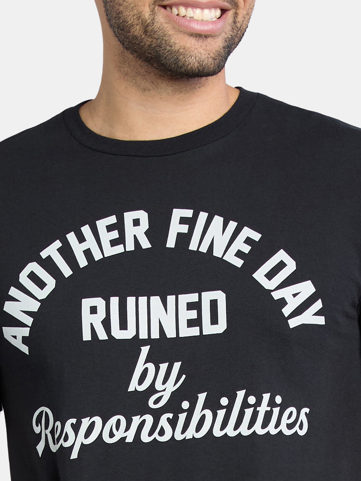 Another Fine Day Ruined By Responsibilities Men's and Big Men's Graphic Tee, Sizes S-3XL