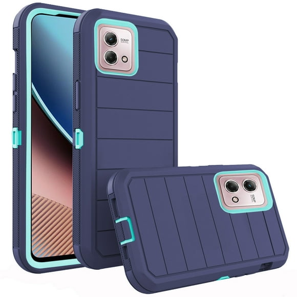 Asuwish Étui de Téléphone pour Motorola Moto g Stylus 4G 2023 Hybride Robuste Antichoc Rigide Protecteur Antichute Corps Complet Robuste Étui de Cellulaire Mobile GStylus XT2317-1 XT2317-2 Femmes Hommes Bleu