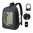thumbnail image 2 of Attack On Titan Laptop Backpack With Usb Charging Port Travel Backpack Computer Bag 17 Inch School Bookbag For Adult Teen, 2 of 9