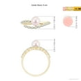 thumbnail image 4 of ANGARA Japanese Akoya Cultured Pearl Solitaire Ring with Diamonds in 14K Yellow Gold for Women | June Birthstone, Birthday, Anniversary, Jewelry Gift for Women | Pearl Ring, 4 of 8