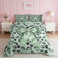 thumbnail image 2 of Erosebridal Glam Satin Bow Ribbon King Size Comforter Sets for Girls, Romantic Floral Print Comforters King Size, Reversible 3pcs 1 Comforter and 2 Pillowcases, 2 of 6