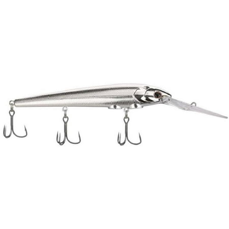 Berkley Deep Hit Stick Fishing Lure Chrome 3/4 oz 4.75in Wide Aggressive Tail Action and Beefier Profile Equipped with Sharp Fusion19 Hook