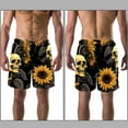 thumbnail image 3 of luoweisi Men's Beach Shorts Quick Dry Swim Trunks with Mesh Lining Sunflower Skull M, 3 of 5
