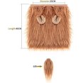 thumbnail image 4 of Disfraz para perros Ropa para gatos Juguetes para perros Trenzas rizadas Sombreros Pelucas Estilo Lindo Accesorios para el cabello para mascotas (Marrón) JAMW Sencillez, 4 of 5