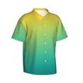 thumbnail image 2 of Uemuo Teal To Yellow Gradient Printed Regular Fit Short Sleeve Casual Hawaiian Shirt for Men,Aloha shirt,Tropical shirt,Floral print shirt,Vacation Beach shirt-3X-Large, 2 of 9