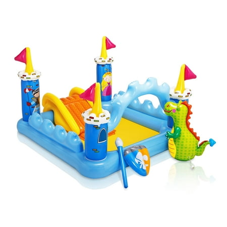 Intex Kids Inflatable Backyard Fantasy Castle Water Slide Play Park Pool