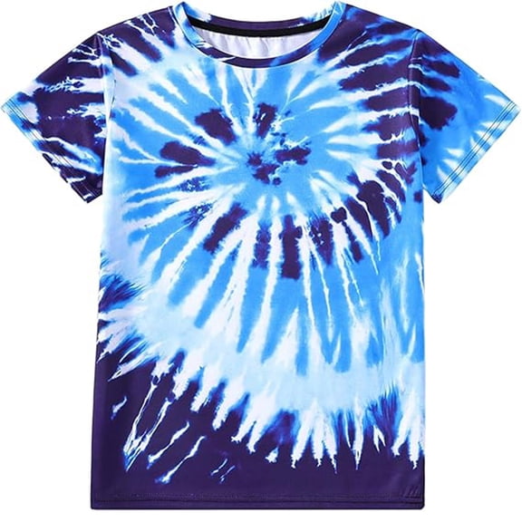 Tfken Soft Tops For Boys Comfy Travel Daily Wear Comfortable Short Sleeve T-Shirts Summer Tie Dye Tees Casual Tshirts Kids Cute Clothes Size 1-2 Years