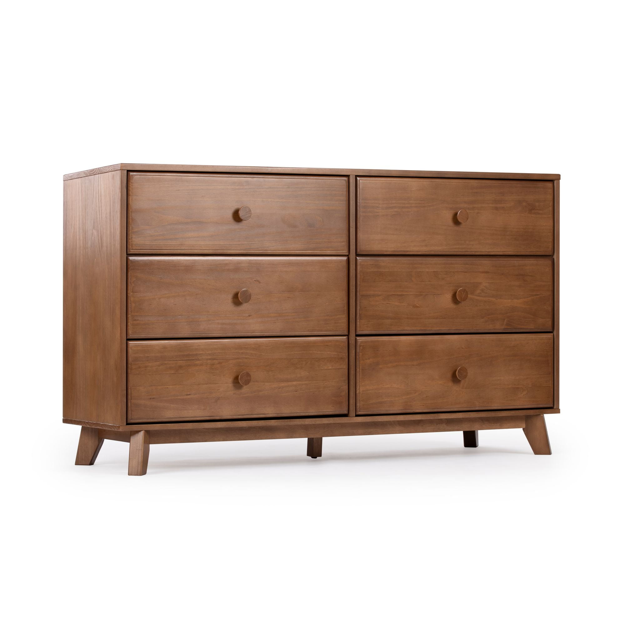 Max & Lily Solid Wood 6 Drawer Dresser, Pecan