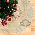 thumbnail image 3 of FMSHPON Ancient Map Compass Ship Xmas Christmas Tree Skirt Stand Mat for Holiday Party Decoration Indoor Outdoor 36 inches, 3 of 6