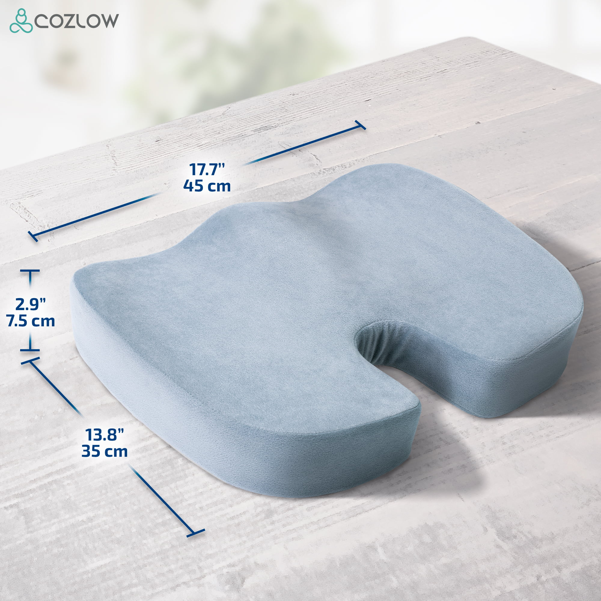 Boxgear Gel Seat Cushion – Cooling Gel Memory Foam Pillow – Seat Cushion for Tailbone Pain Relief, Lumbar Support – Non-Slip Gel Seat Cushion for