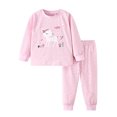 thumbnail image 1 of NIJNFCLOTH Vêtements d'Intérieur Automne Hiver pour Filles Enfants Imprimé Dessin Animé Manches Longues Col Rond Hauts et Pantalons Amples Ensemble 2 Pcs Vêtements pour Enfants, 1 of 8