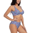 thumbnail image 2 of Kdxio Nautical Anchors Print Women's 2 Piece High Waisted Wrap Spaghetti Strap Summer Swimsuit Bikini Set-XX-Large, 2 of 7