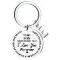 thumbnail image 1 of Llaveros para mujer, llavero de billetera, llavero de auto, llavero DIY para mi hijo, llavero de acero inoxidable con apellido de 26 letras, 2,5 cm, decoraciones de moda, 1 of 4