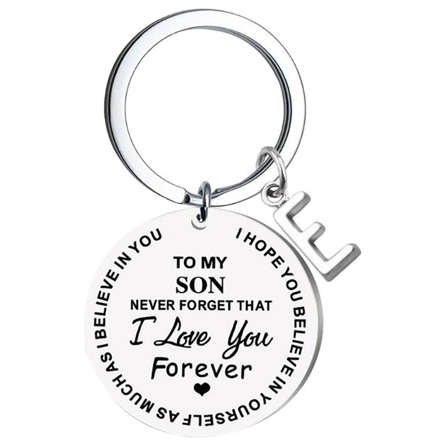 Llaveros para mujer, llavero de billetera, llavero de auto, llavero DIY para mi hijo, llavero de acero inoxidable con apellido de 26 letras, 2,5 cm, decoraciones de moda