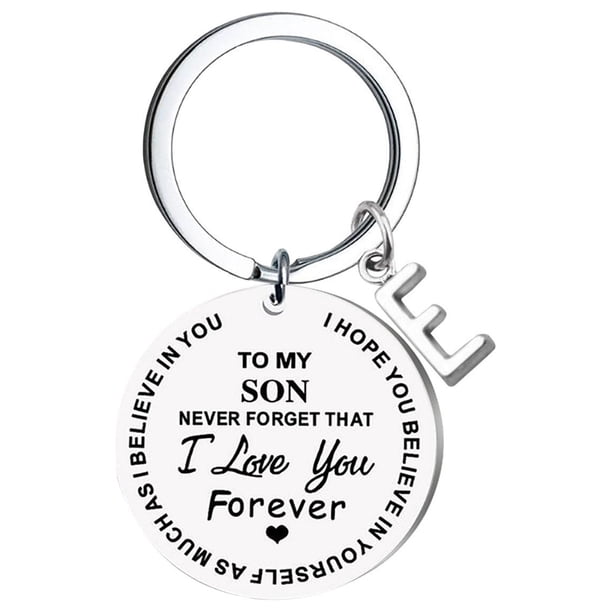 Llaveros para mujer, llavero de billetera, llavero de auto, llavero DIY para mi hijo, llavero de acero inoxidable con apellido de 26 letras, 2,5 cm, decoraciones de moda