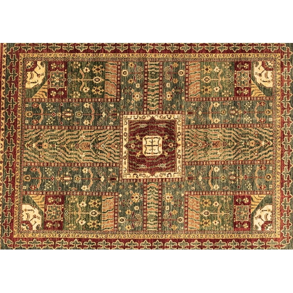 Ahgly Company Indoor Rectangle Abstract Brown Modern Area Rugs, 7' x 10'