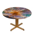 thumbnail image 3 of Acheng Round Tablecloth Large Flowers Polyester Fiber Machine Washable 38-42, 3 of 8