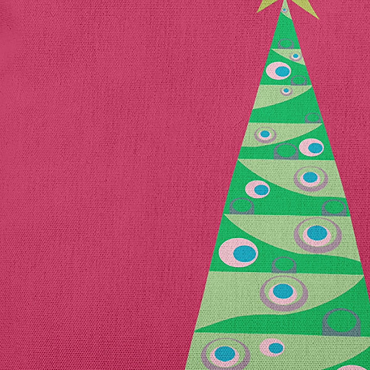 20" x 14" Simply Daisy Cartoon Christmas Tree Polyester Indoor/Outdoor Pillow, Holiday Pink Qty 1
