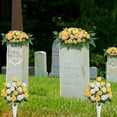 thumbnail image 6 of 3PCS/Set Artificial Cemetery Flower Saddles, Memorial Grave Flowers with Rose Bouquet for Tombstone Headstone Decorations, for Outdoor Cemetery Vase, Long-Lasting Grave Decorations and Remembrance, 6 of 6