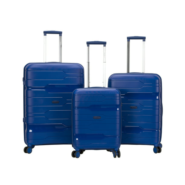 Rockland - Rockland Luggage Linear 3 Piece Polypropylene Luggage Set ...