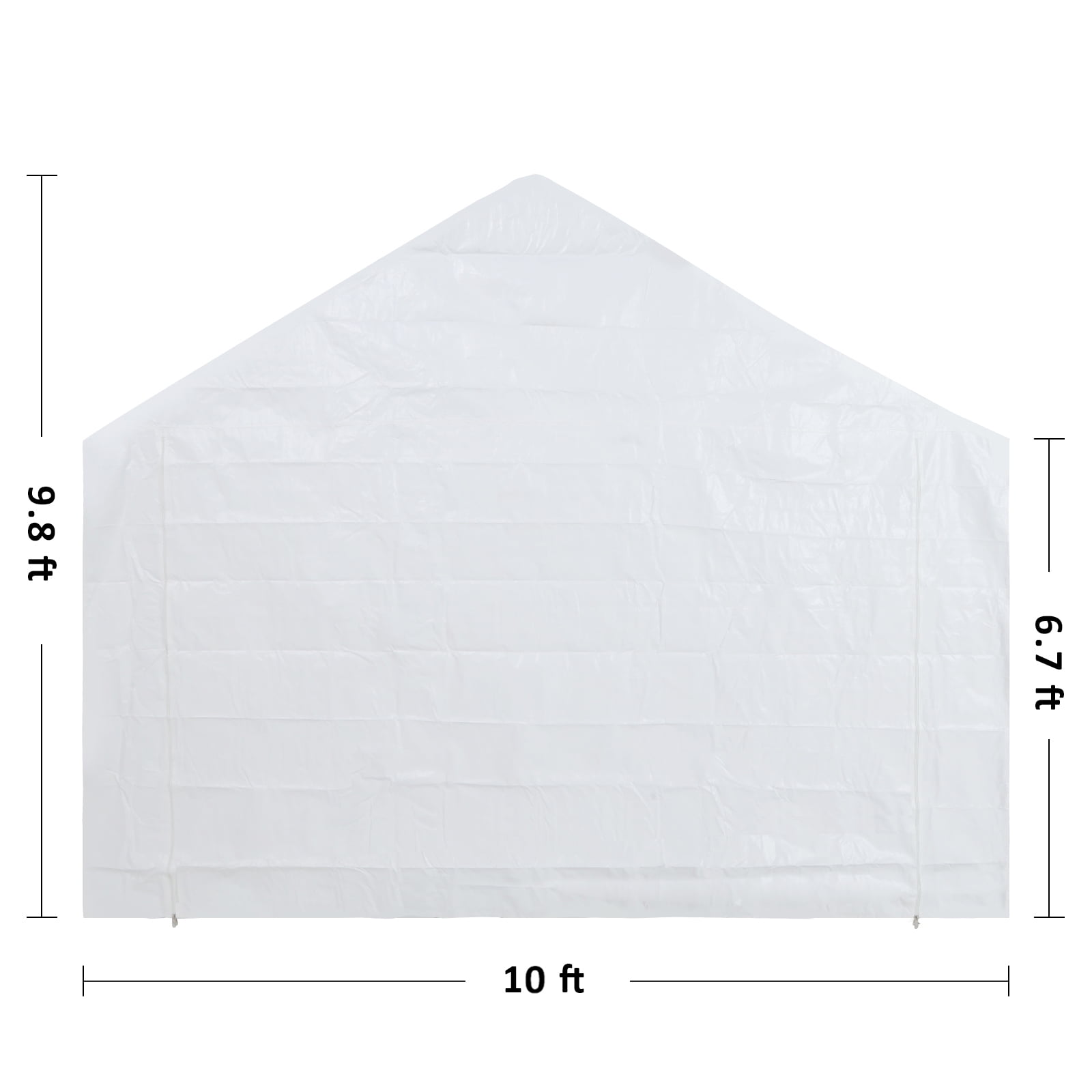 Abba Patio 10x20 ft Carport Sidewall Tarp Replacement, White - Top&Frame Not Included