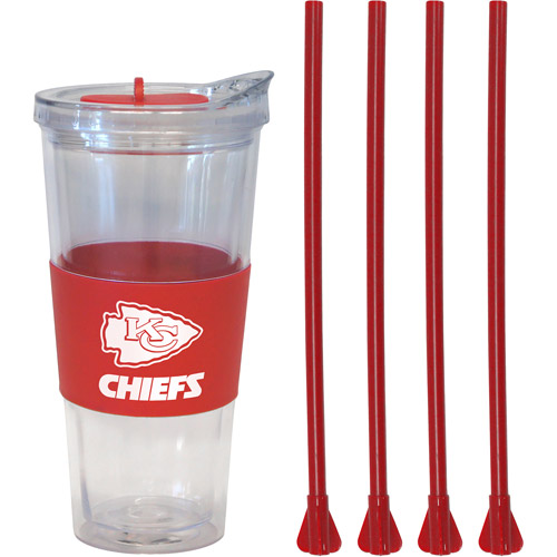 22oz NFL Kansas City Chiefs Straw Tumbler with 4 Colored Replacement