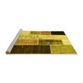 thumbnail image 2 of Ahgly Company Machine Washable Indoor Square Patchwork Yellow Transitional Area Rugs, 3' Square, 2 of 4