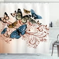 thumbnail image 1 of Ambesonne Butterfly Shower Curtain, Vintage Monarch Damask, 69"Wx70"L, Pale Rust, 1 of 3