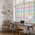 thumbnail image 5 of Easter Plaid Kitchen Curtains 45 Inch Length, Spring Buffalo Plaid Simple Colorful Tiers Curtains for Bathroom Bedroom Cafe, Light Filtering Small Window Treatment Short Drapes 2 Panels 42"Wx45"L, 5 of 8