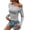 Gray, variant on Women's Off Shoulder Crop Top Asymmetrical One Shoulder Long Sleeve Ruched Slim Fitted Casual Party Club Top, Khaki XS