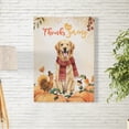 thumbnail image 2 of Happy Thanksgiving Golden Retriever with Turkey Pumpkins Autumn Vibes Vertical Matte Canvas Poster Goldens Dog Lover Gifts Idea Wall Art Home Decor - 12018, 2 of 5