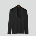 thumbnail image 3 of INCERUN Tops 2024 Camisetas de estilo americano de moda para hombre con cuello en U profundo y diseño de pila, camisetas casuales de manga larga sólidas S-5XL, 3 of 5