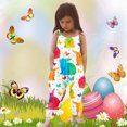 thumbnail image 2 of Girls Jumpsuit Toddler Kids Girl Summer Easter Rabbit and Egg Prints Jumpsuit Sleeveless Romper Baby Rompers White 5 Years-6 Years, 2 of 4