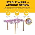thumbnail image 4 of Spring Floral Table Cloths for 4 Foot Rectangle Tables, Pink Onion Dandelion Flowers Botanical Patio Waterproof Elastic Fitted Tablecloths, Washable Rectangular Table Cover for Camping, 4 of 8