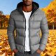 thumbnail image 3 of Ceisia Men Solid Color Hooded Cardigan Jacket Warm Casual Long Sleeve Pocket Parka Gift, 3 of 5