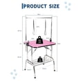 thumbnail image 2 of QinaQin Mesa plegable para estética canina de 36 pulgadas con brazo ajustable, lazo de seguridad, superficie rosa antiderrapante y charola removible, soporta 330 lb, 2 of 7